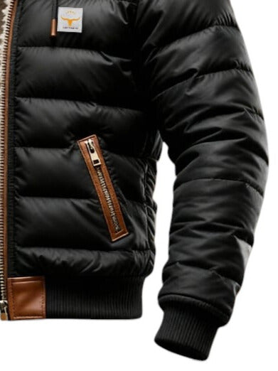 BEAU | Sherpa jacket with leather trim