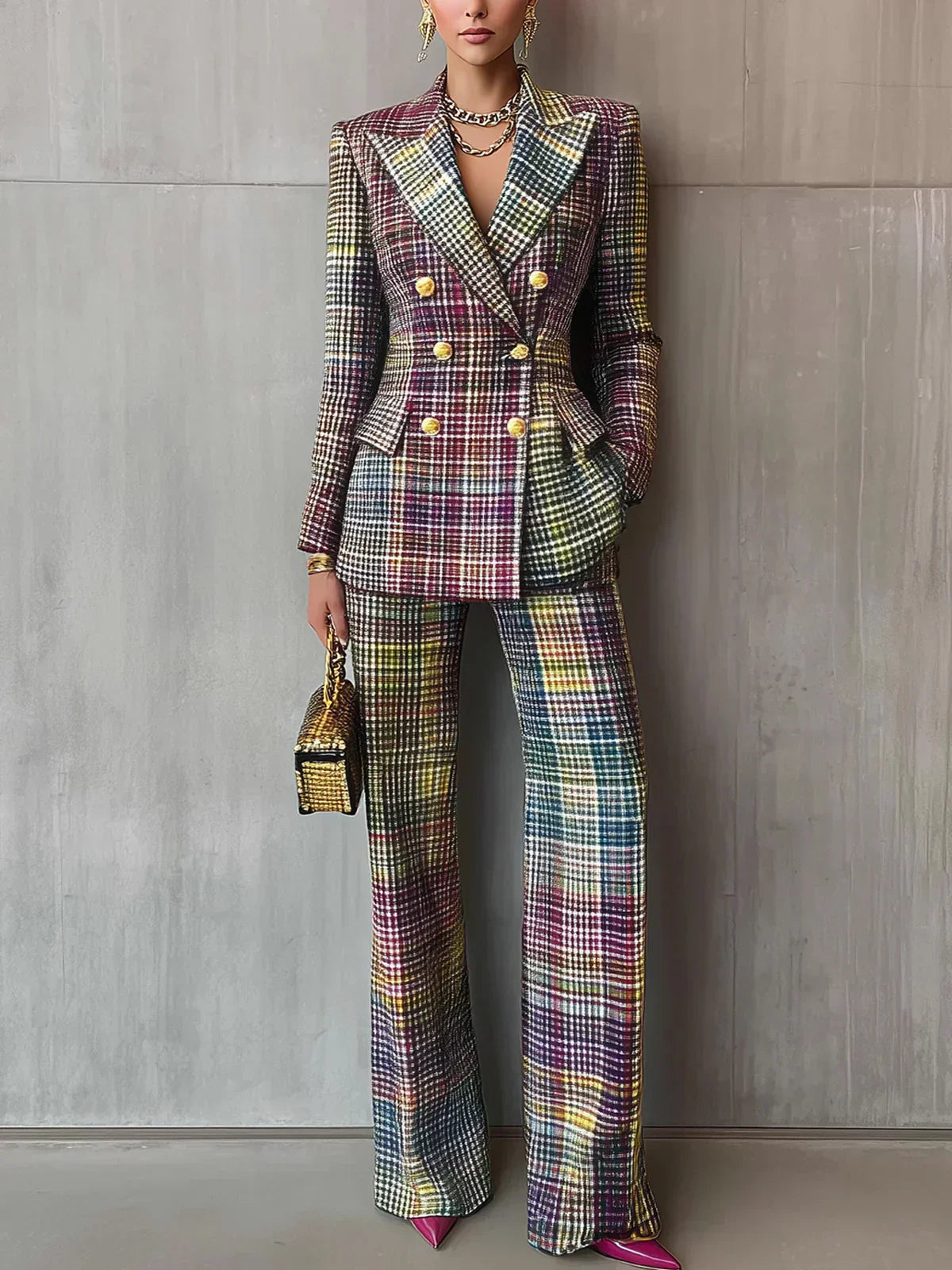 HILARY | Power suit with double-breasted jacket