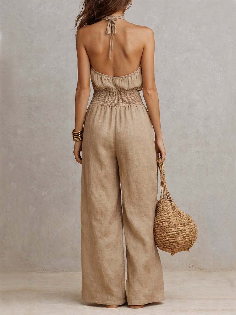 LORAINE | Jumpsuit with halter neckline