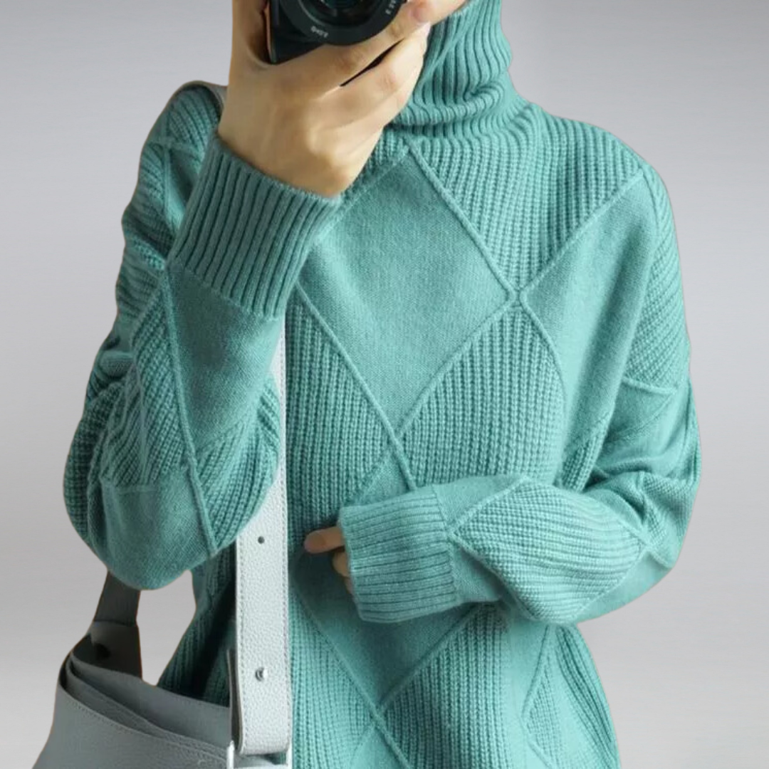 HOLLY | Polo neck jumper with ribbed collar