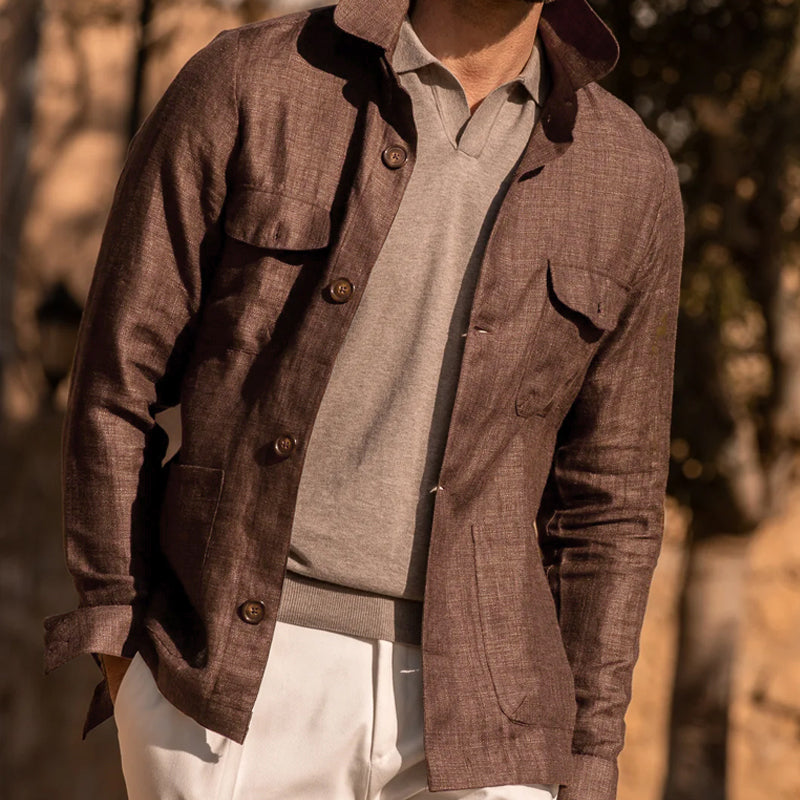 SOREN | Linen jacket with lapel collar