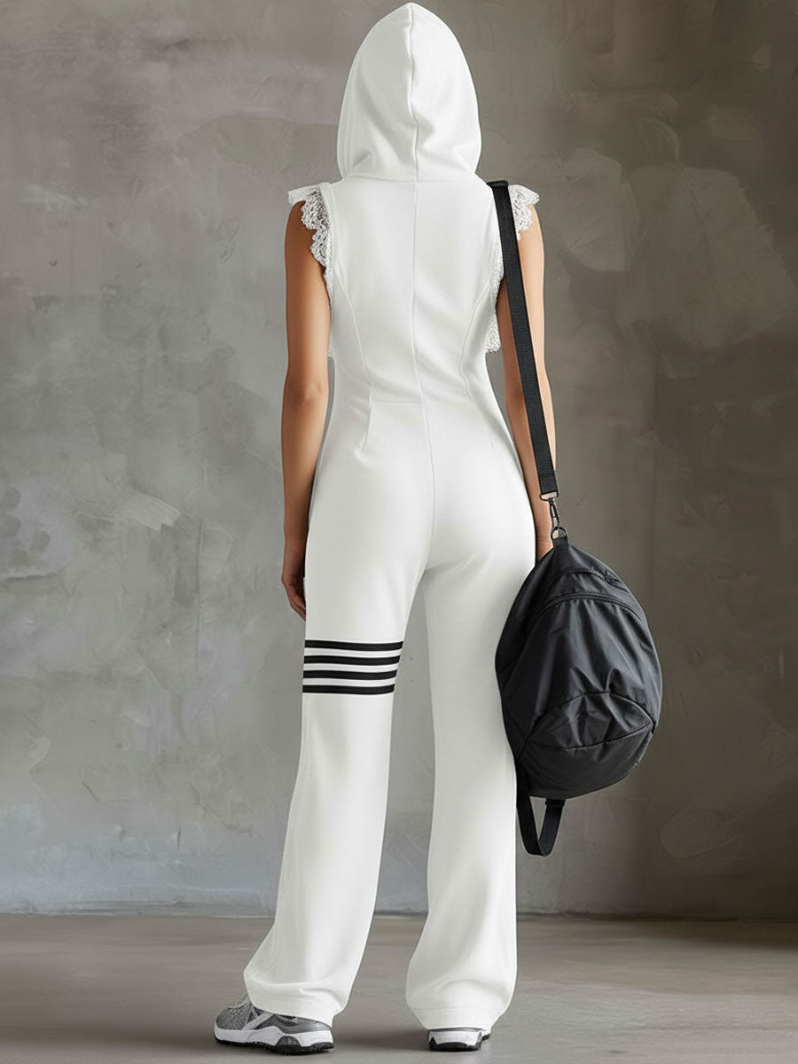 ELEANOR | Sleeveless jumpsuit with retro stripe