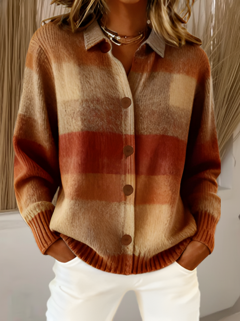 SADIE | Cardigan with tartan pattern