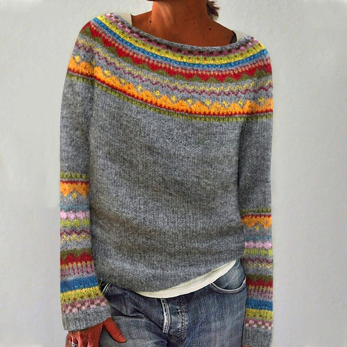 IVY | Icelandic knit jumper with patterned yoke