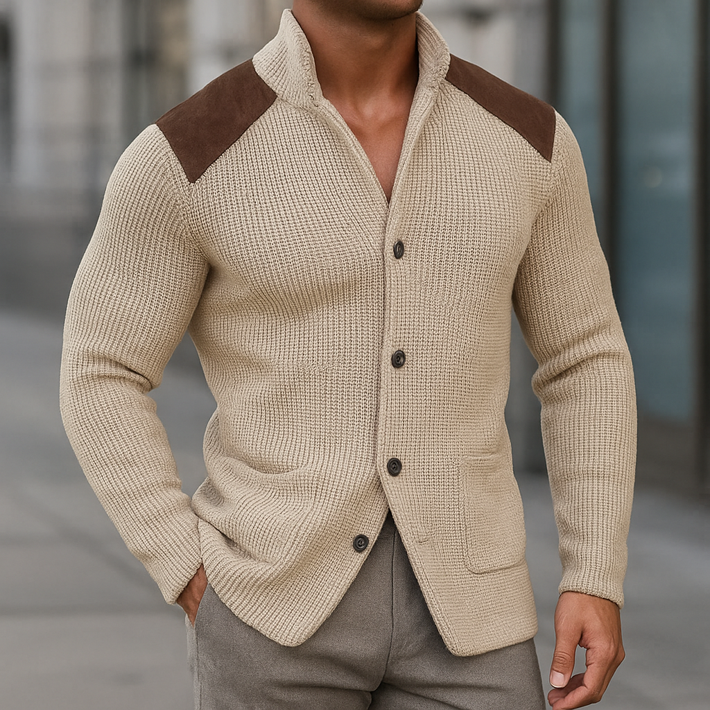 DIETER | Knit blazer with suede trim