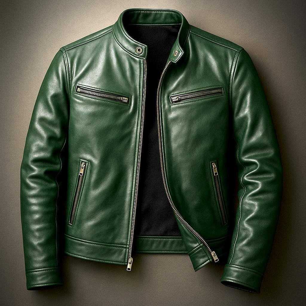BLAKE | Leather jacket with vintage design