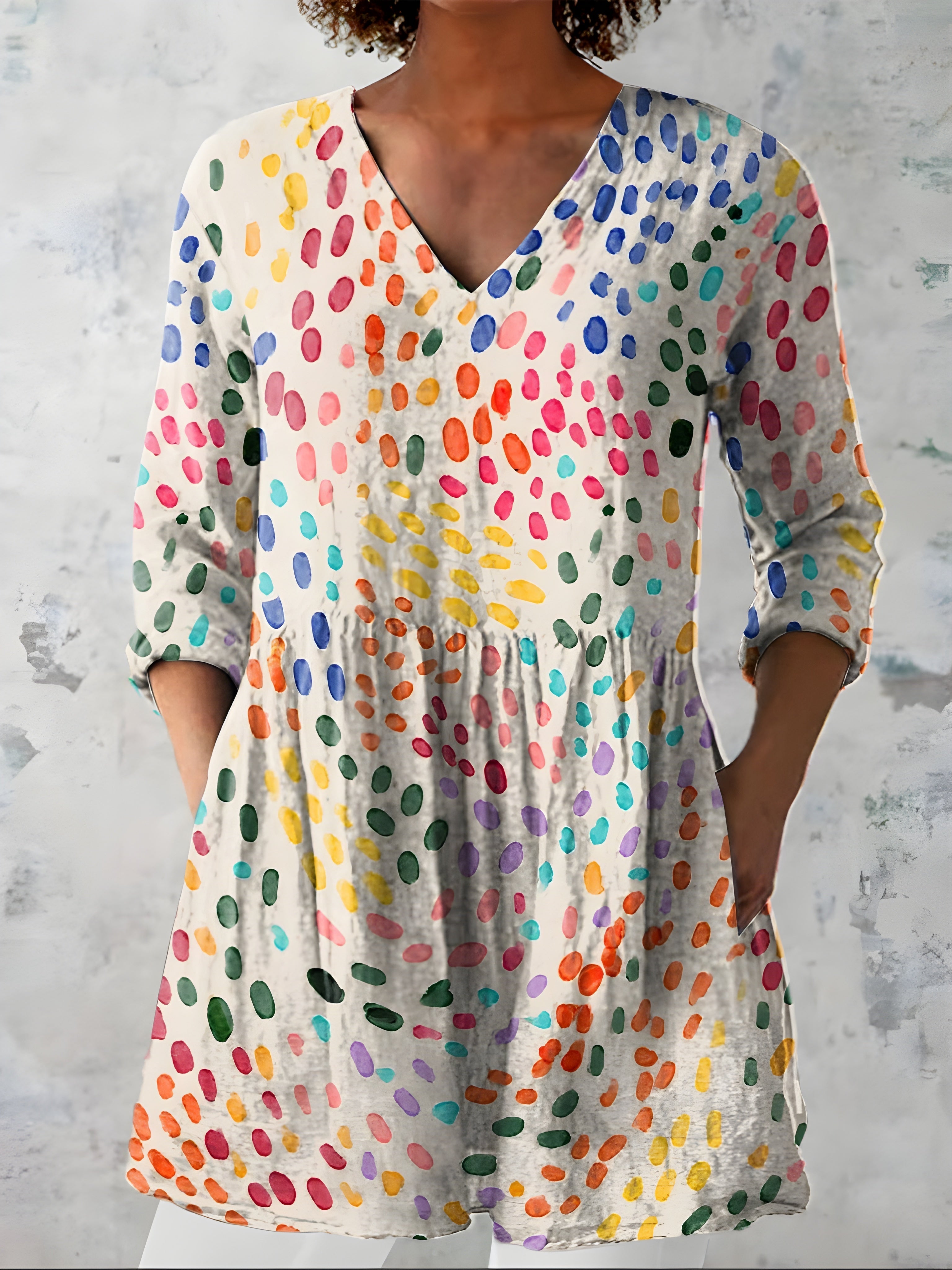 EVERLEE | Long blouse with V-neck