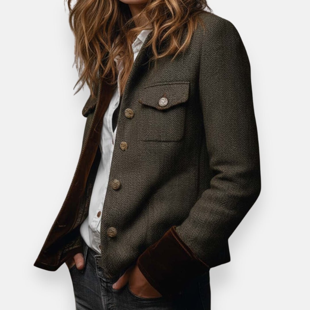 NOVA | Tweed jacket with velvet details - Liora Melbourne