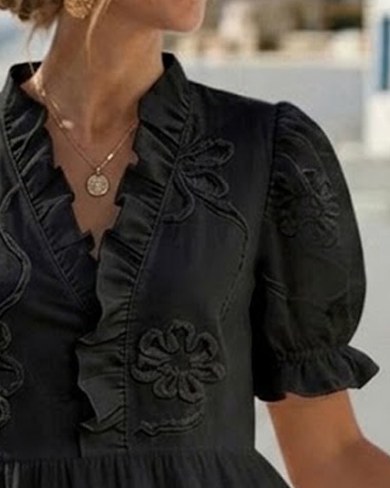 LARISA | Rochie cu mâneci bufante florală - Liora București