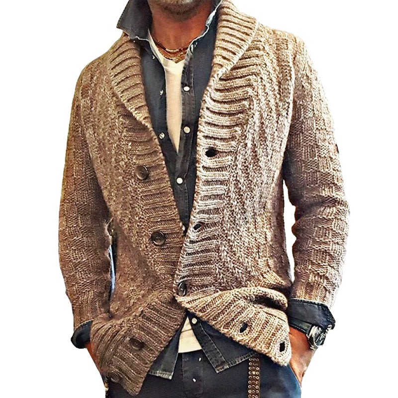 CARTER | Knit cardigan jacket with lapel collar
