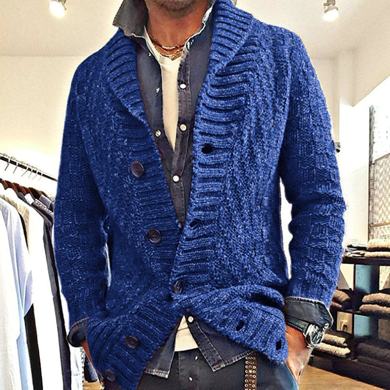 CARTER | Knit cardigan jacket with lapel collar