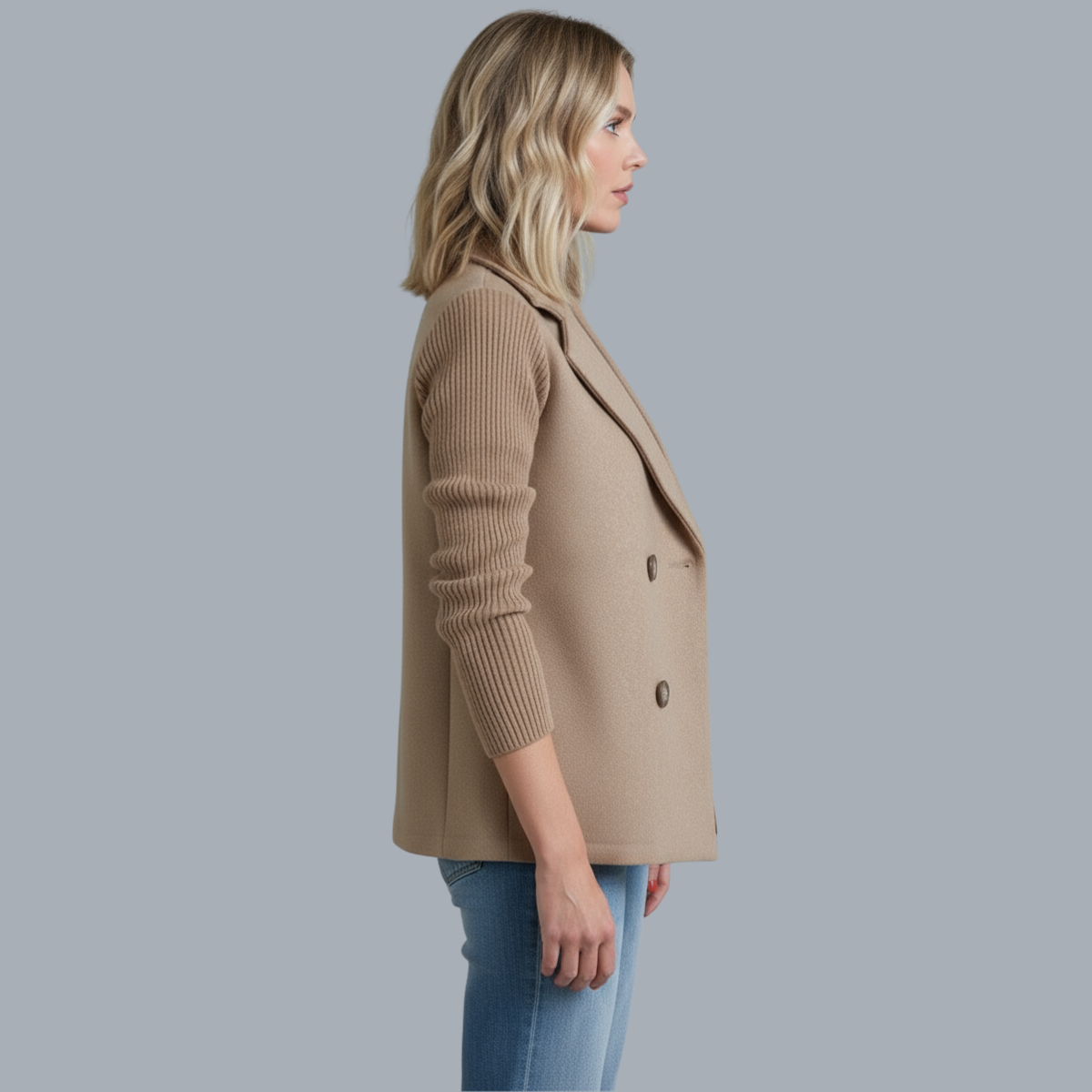 SASHA | Ribbed blazer coat