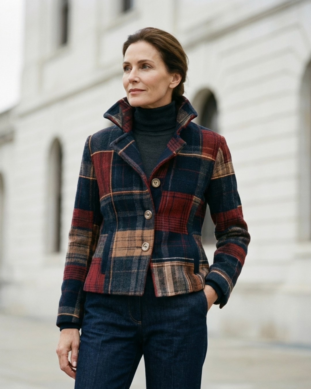 RUBY | Jacket with plaid pattern