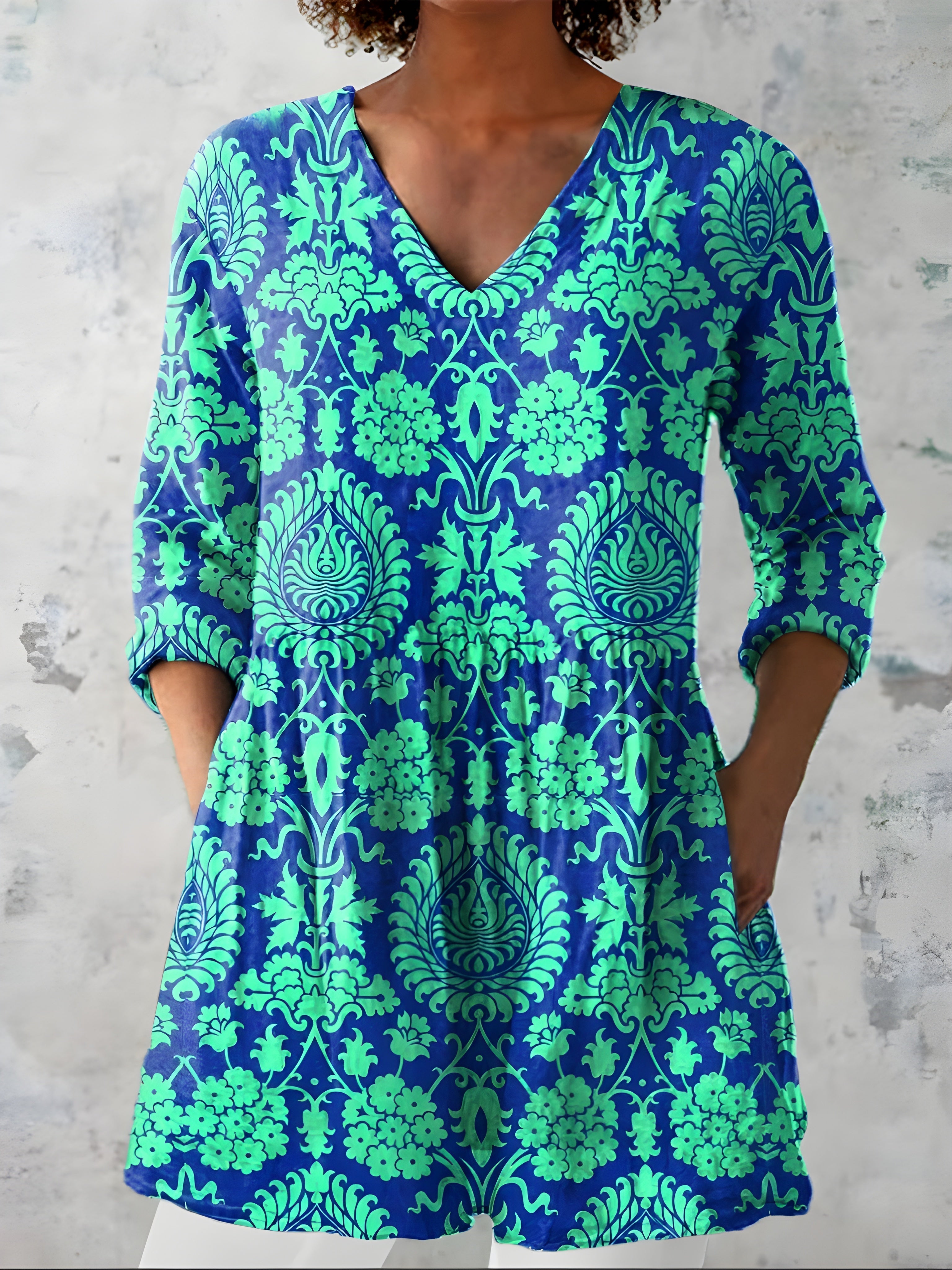MARLEE | Long blouse with V-neck
