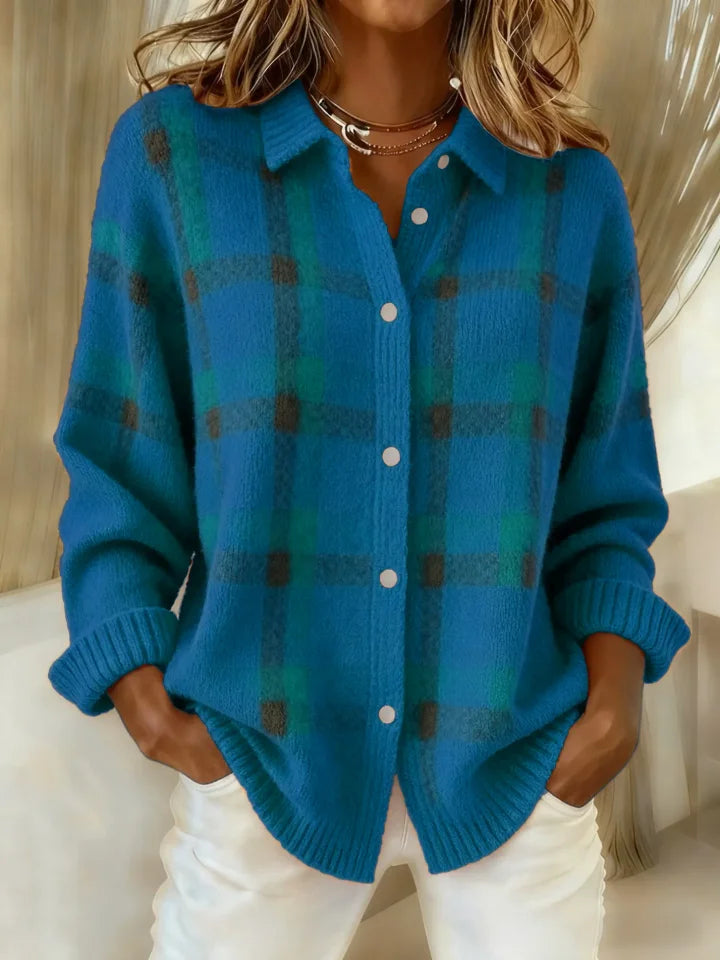DANIQUE | Jumper with contrast plaid pattern