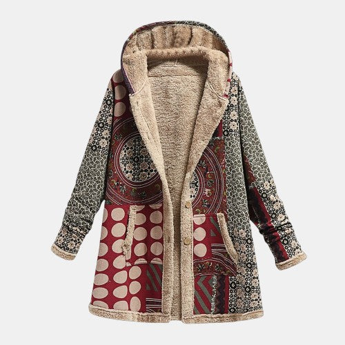 SCARLET | Coat with geometric print
