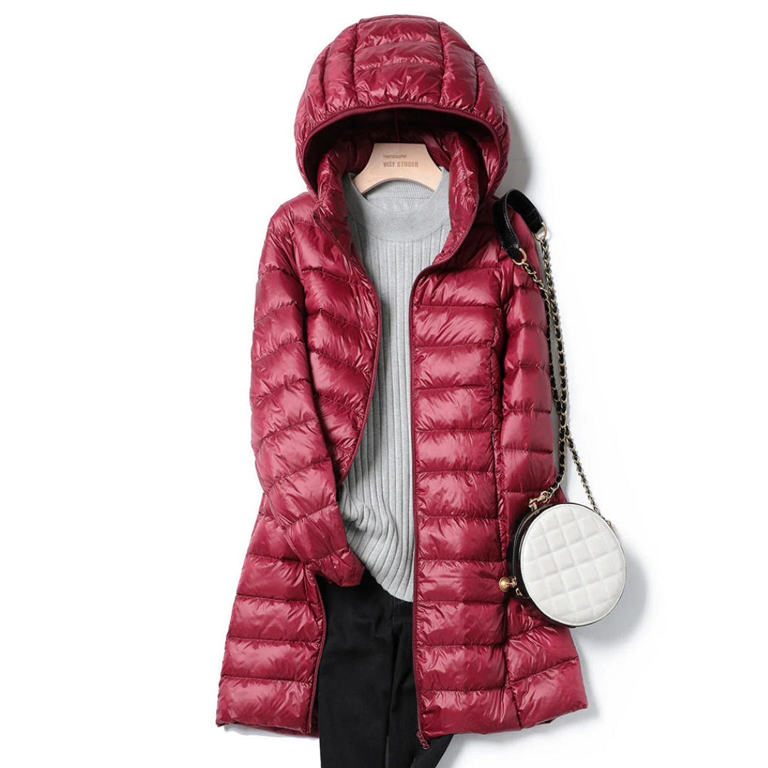 KATIE | Long puff jacket with longline silhouette