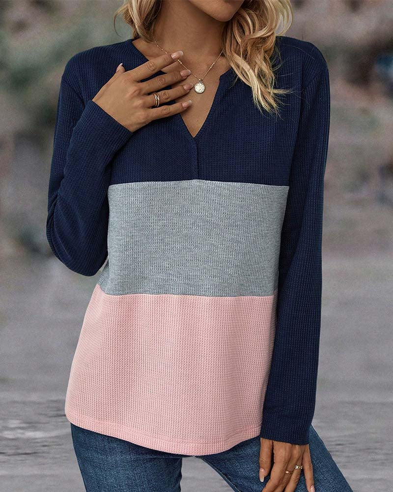 POPPY | Top with colour-block print