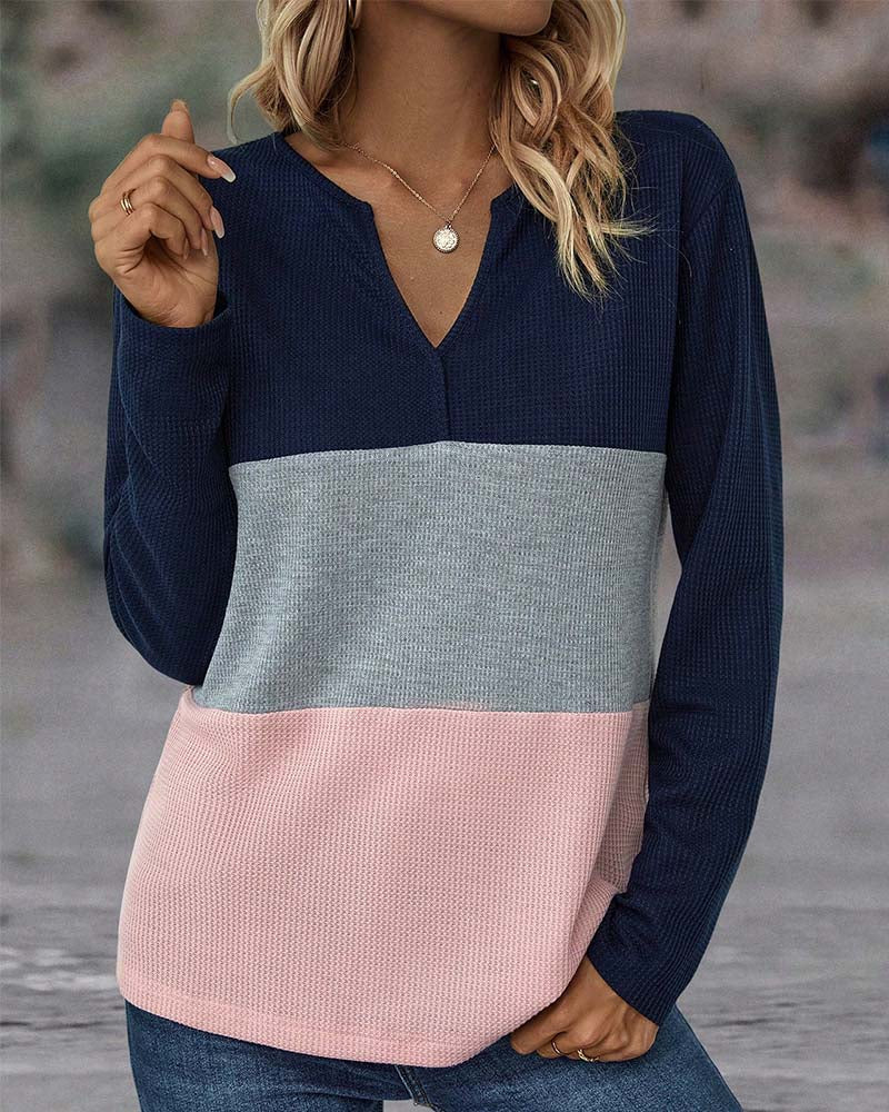 POPPY | Top with colour-block print