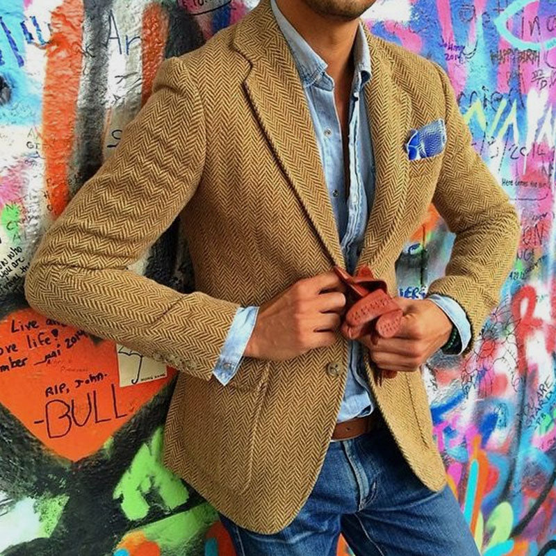 THEO | Blazer with herringbone pattern
