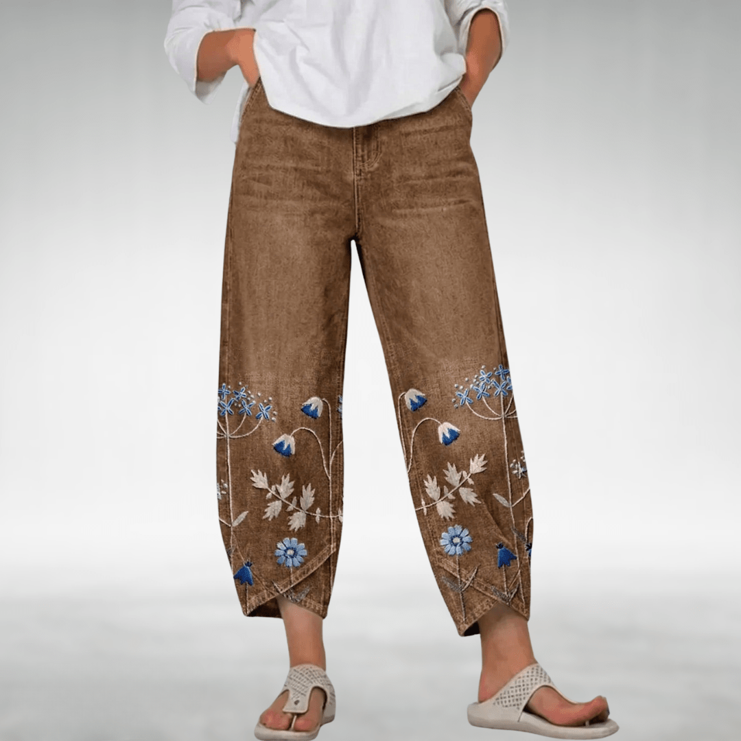 EVIE | Wide-leg pants with floral print - Liora Melbourne