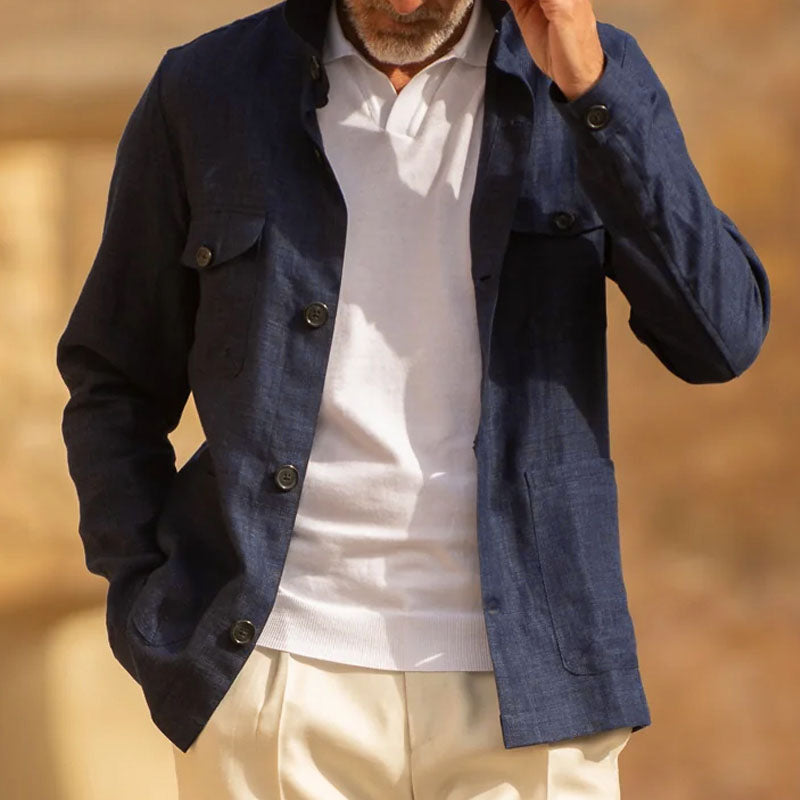 SOREN | Linen jacket with lapel collar