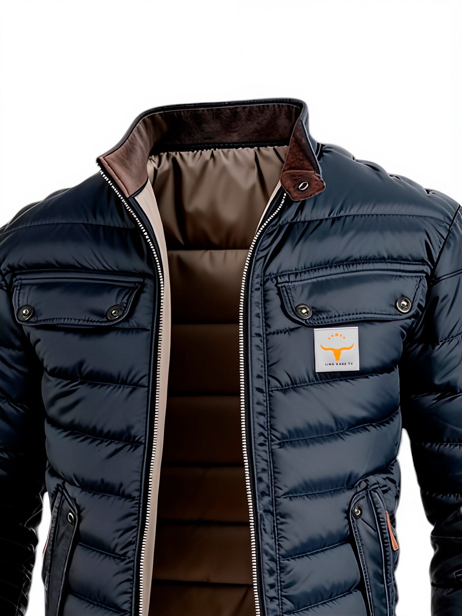 NOAH | Quilted jacket with leather-look panels