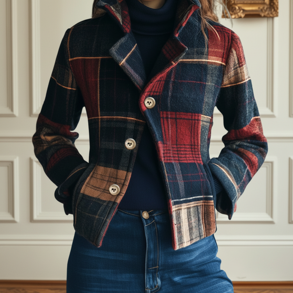 RUBY | Jacket with plaid pattern