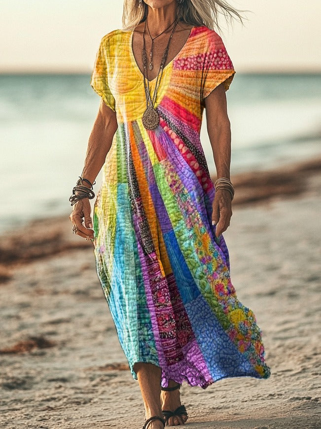 ISLA | Midi dress with sun print