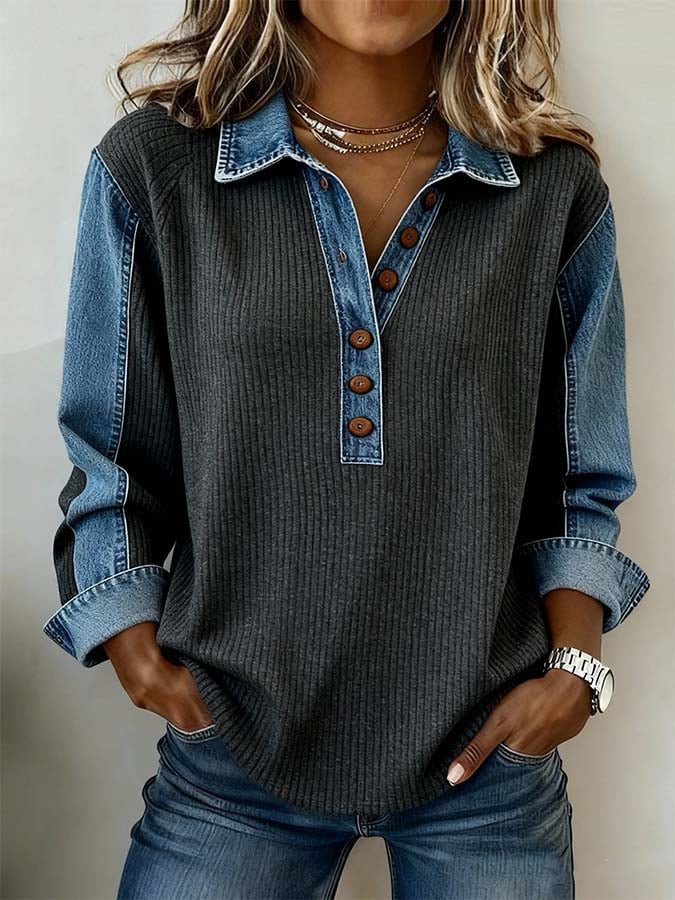 HOLLY | Pullover jumper with contrast stitching