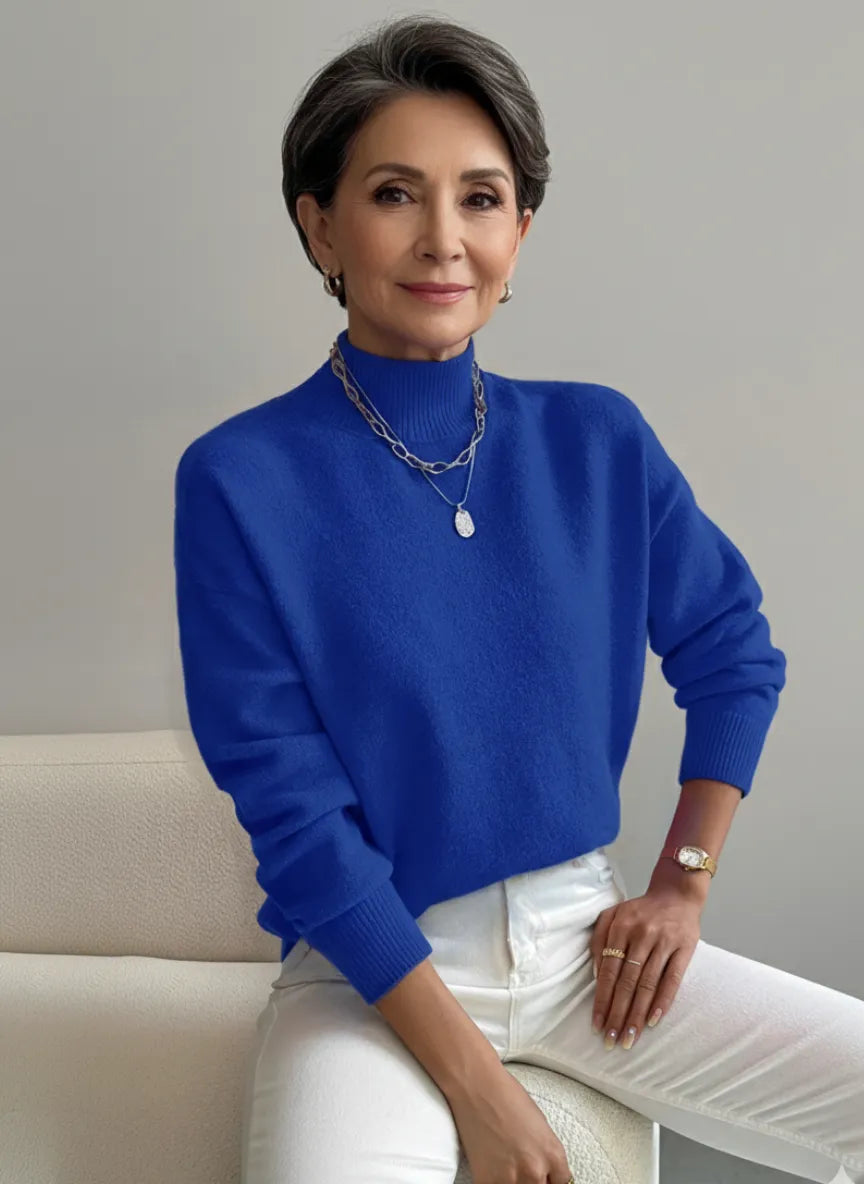 ELEANOR | Polo neck jumper with ribbed cuffs