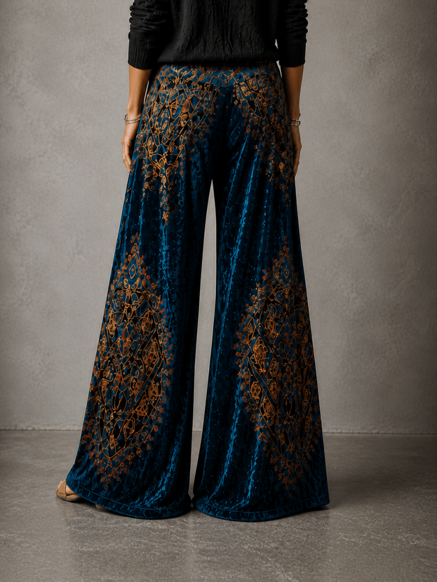 LUCY | Wide-leg pants with boho print - Liora Melbourne