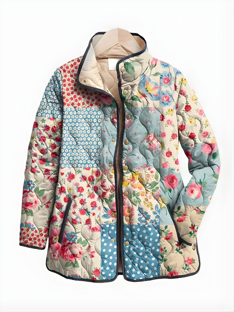 BRYNN | Quilted jacket with floral print