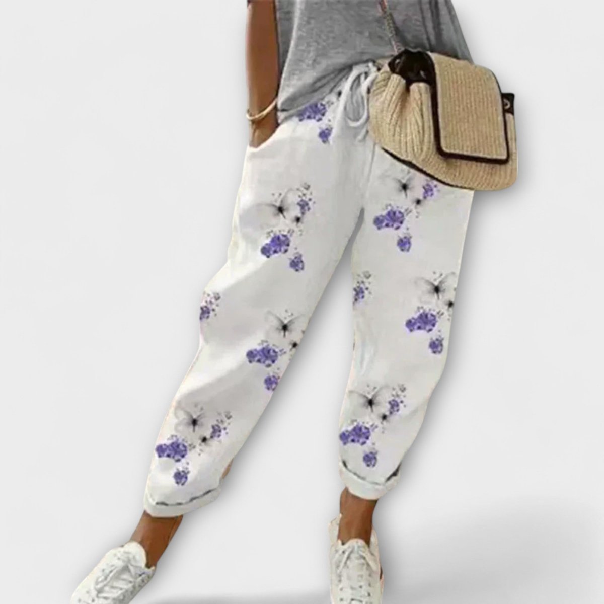PAULINA | Trousers with relaxed linen-cotton blend - Liora Melbourne