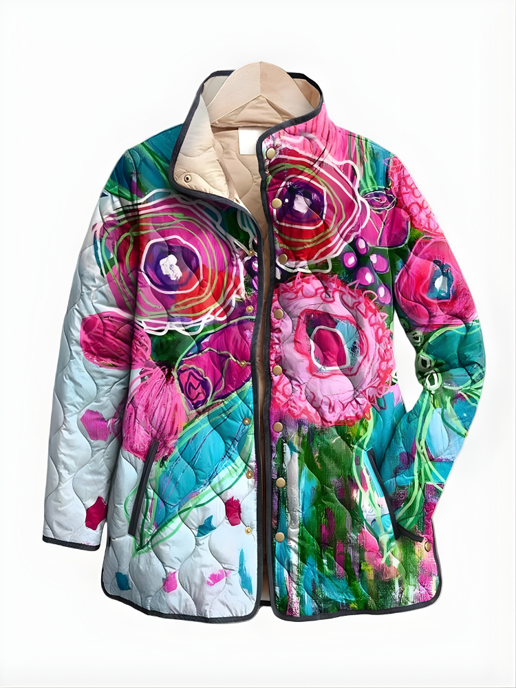 CARTER | Quilted jacket with floral print - Liora Melbourne