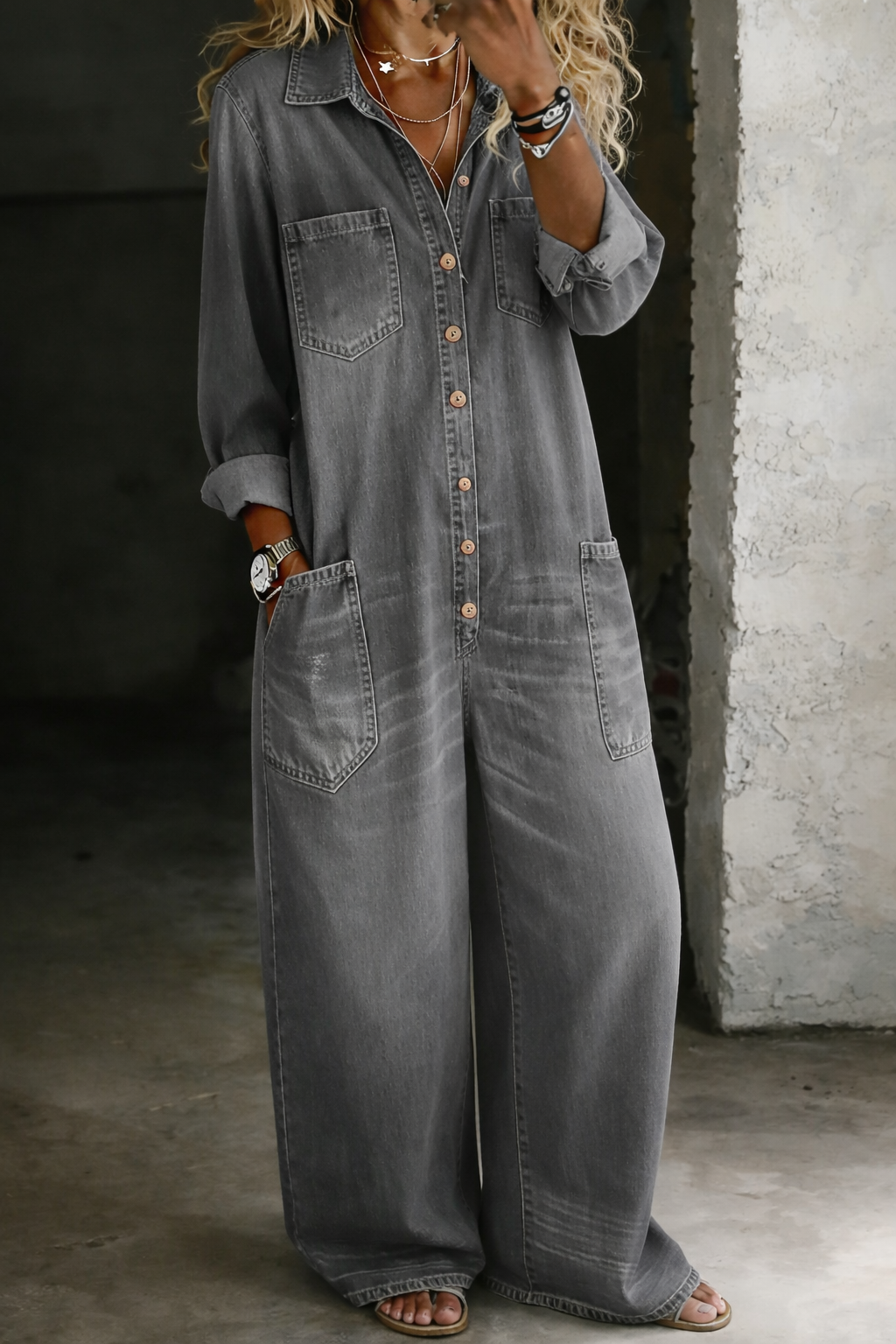 LENA | Jumpsuit with patch pockets