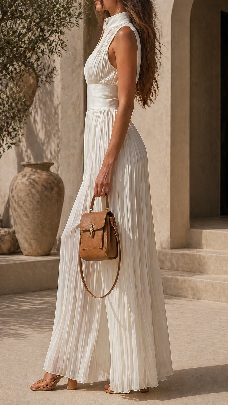 CAELIA | Wide-leg jumpsuit with pleated front