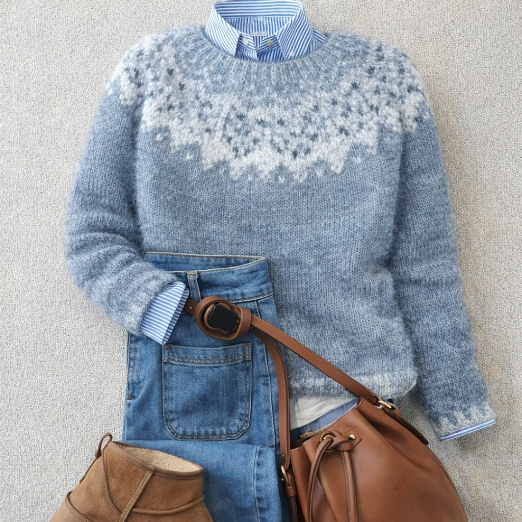 SARAH | Nordic knit jumper with ribbed cuffs
