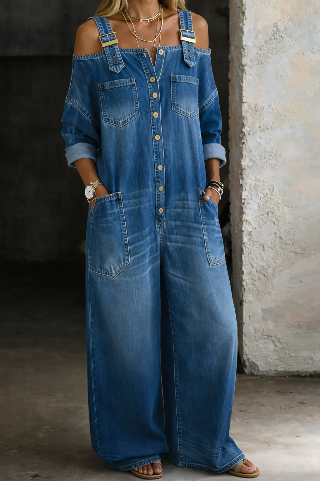 SOPHIA | Jumpsuit with off-shoulder neckline