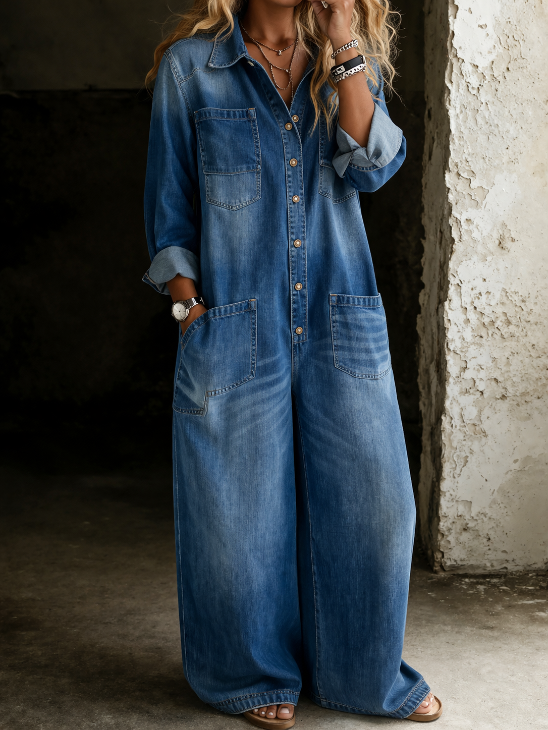 LENA | Jumpsuit with patch pockets