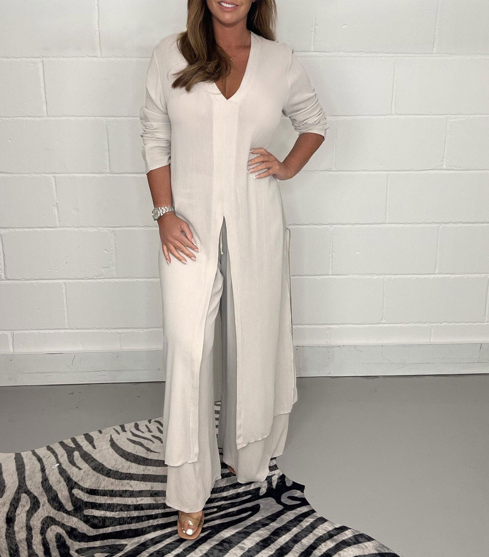 CHERLY | Set with wide-leg trousers