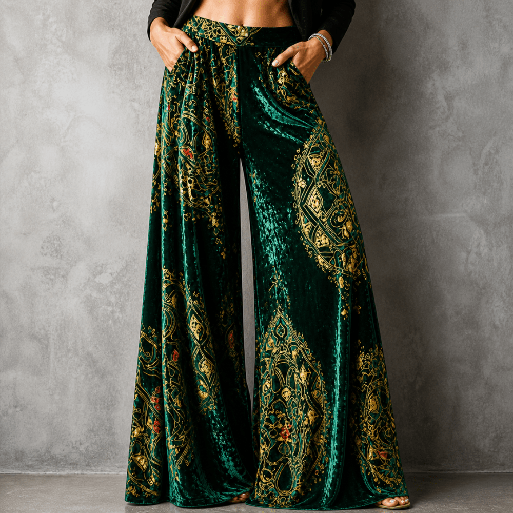 LUCY | Wide-leg pants with boho print - Liora Melbourne