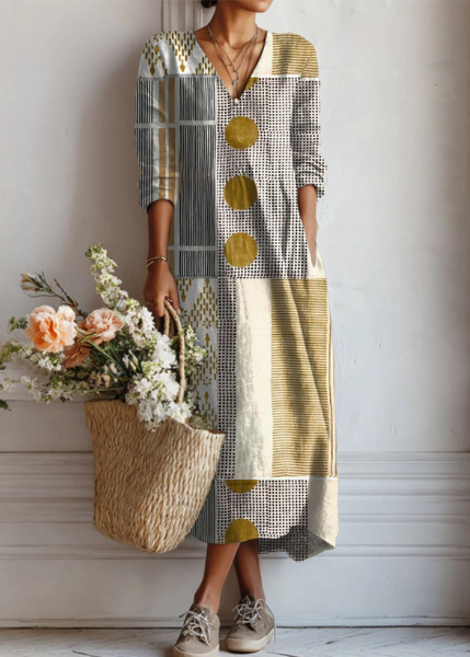 EMILY | Bohemian dress with abstract print