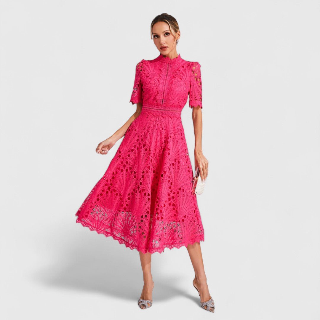 LYDIA | Rochie midi cu dantelă - Liora București
