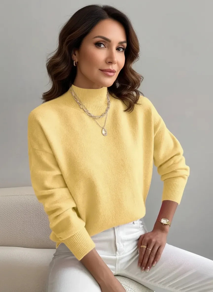 ELEANOR | Polo neck jumper with ribbed cuffs