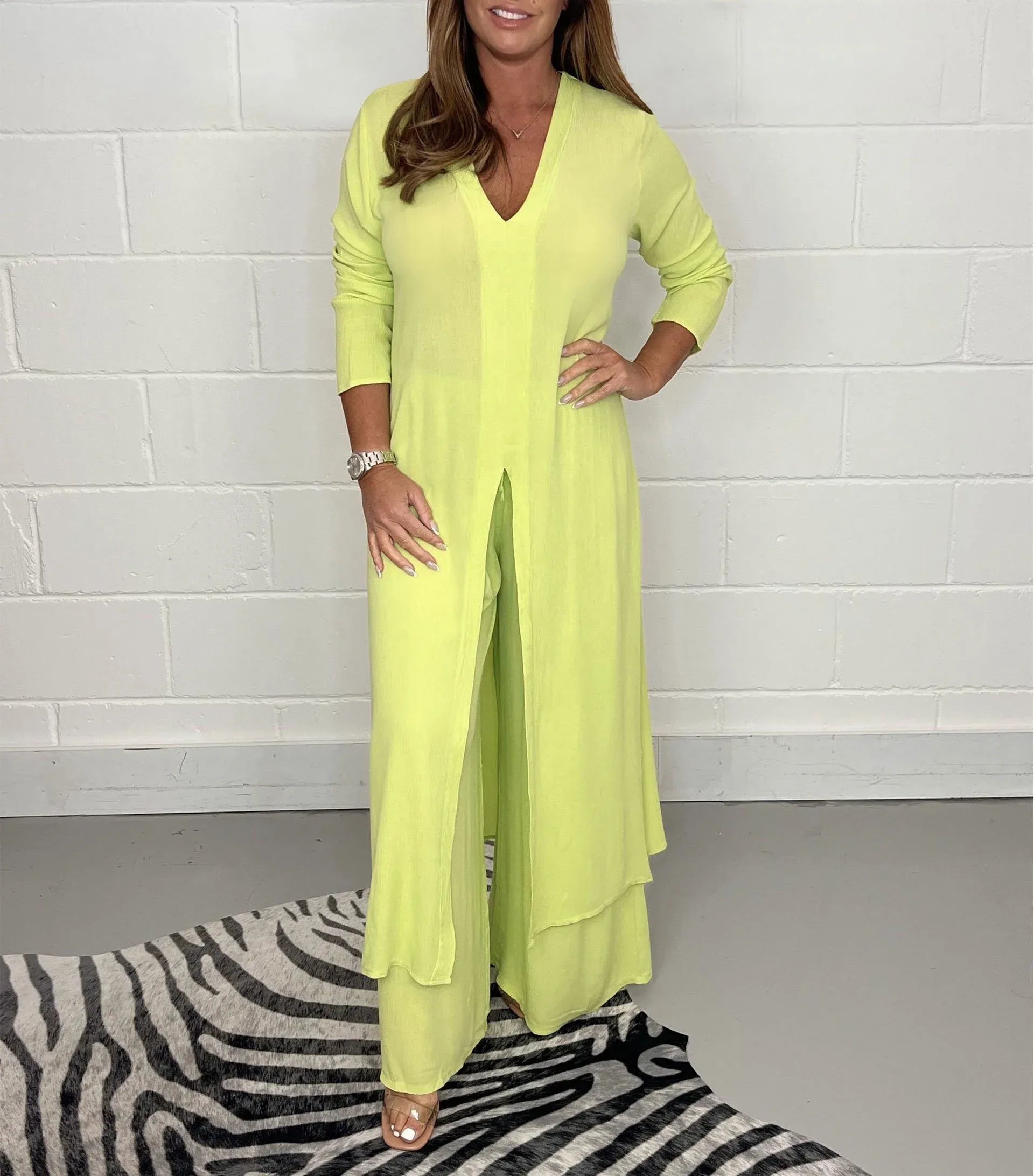 CHERLY | Set with wide-leg trousers