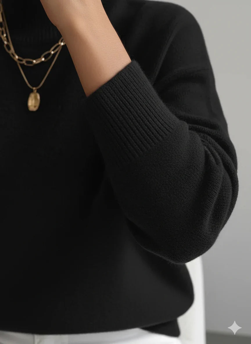 ELEANOR | Polo neck jumper with ribbed cuffs