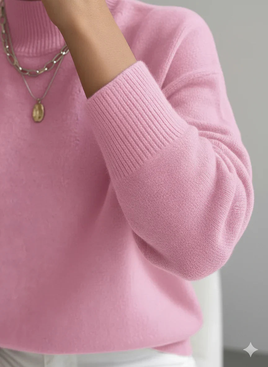 ELEANOR | Polo neck jumper with ribbed cuffs