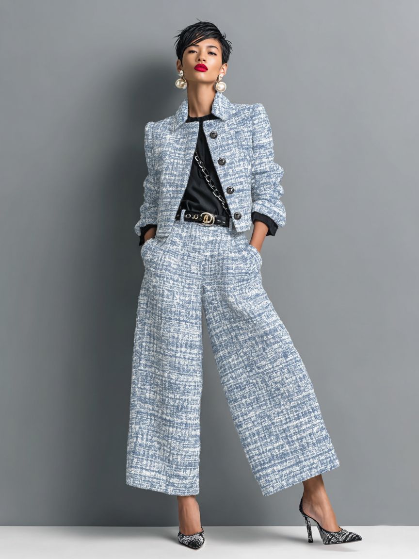 AKIRA | Set with wide-leg trousers