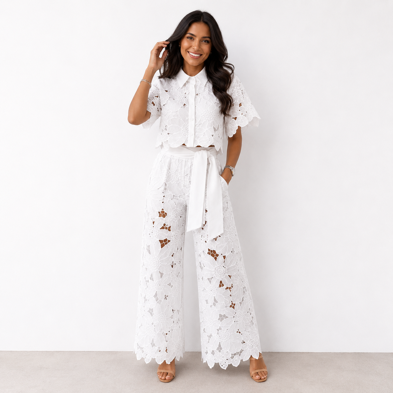 DIVINA | Set with wide-leg trousers